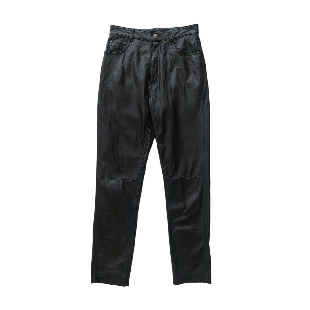 Wilsons Leather Vintage Women's Black Genuine Leather Pants Size 8 / 28 Waist